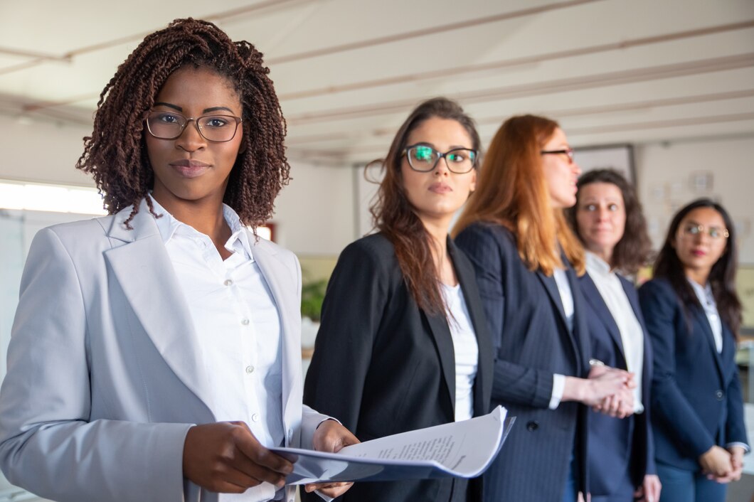 Empowered Black woman leader in a professional executive coaching setting.
